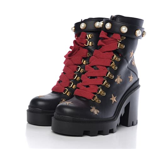 gucci boots embroidered|gucci combat boots for women.